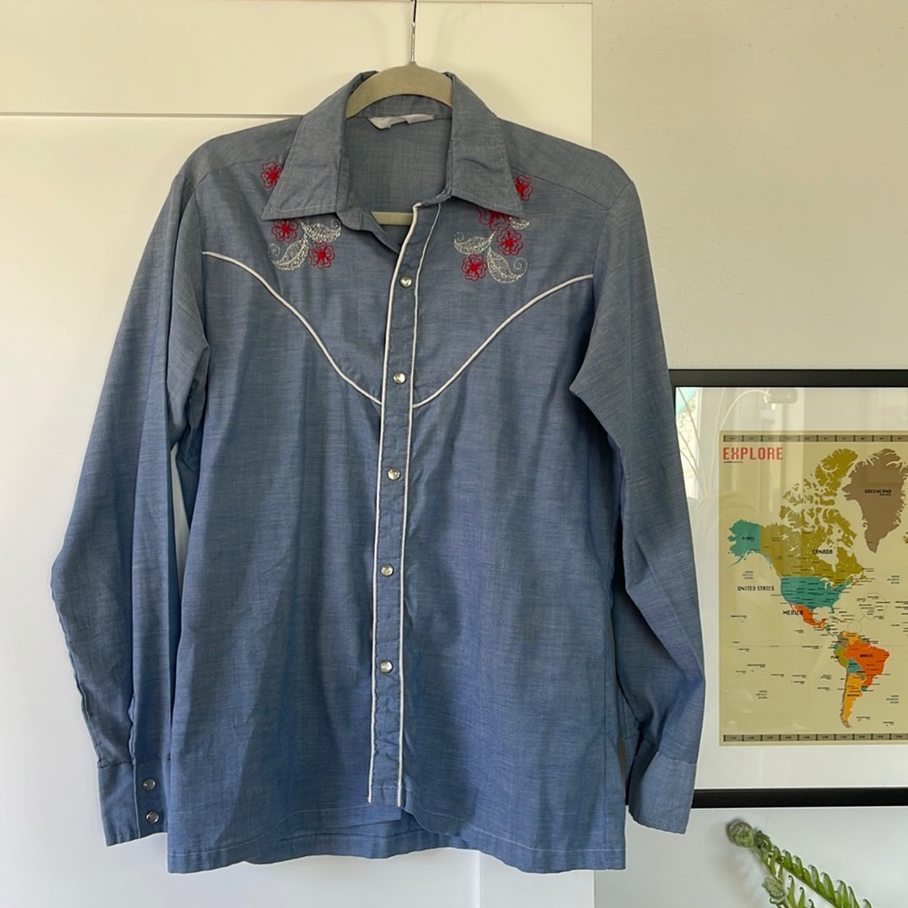 Vintage oversized Western button up